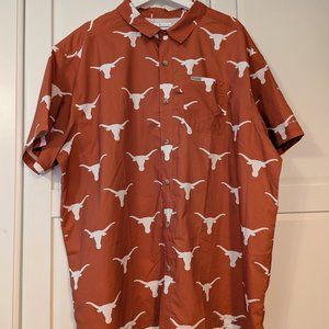 COLUMBIA Texas Longhorns PFG Performance Fishing Vented Shirt Size Mens XXL